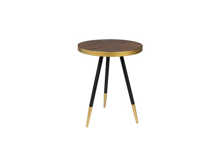 Table d'appoint en bois de frêne plaqué noyer marron, plateau pla