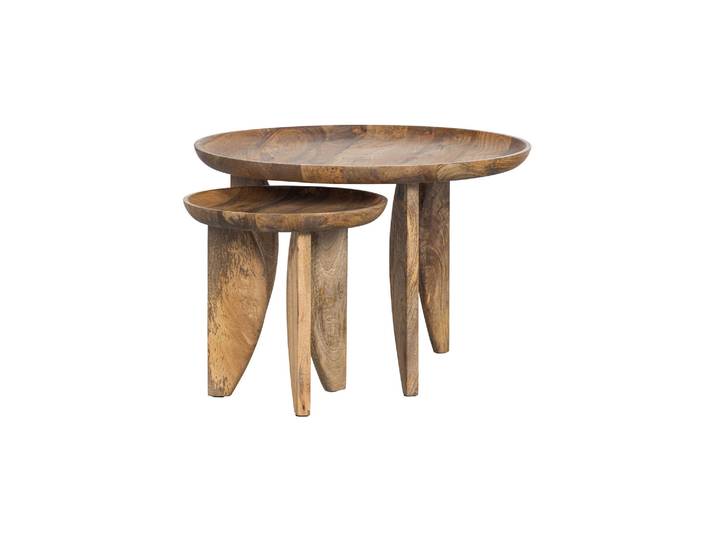 Table d'appoint lot de 2 bois de manguier naturel High Heels