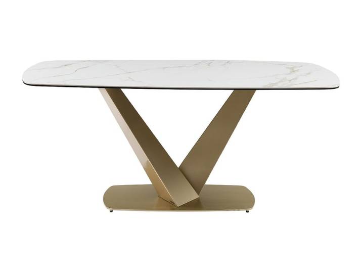 Table à manger verre trempé blanc