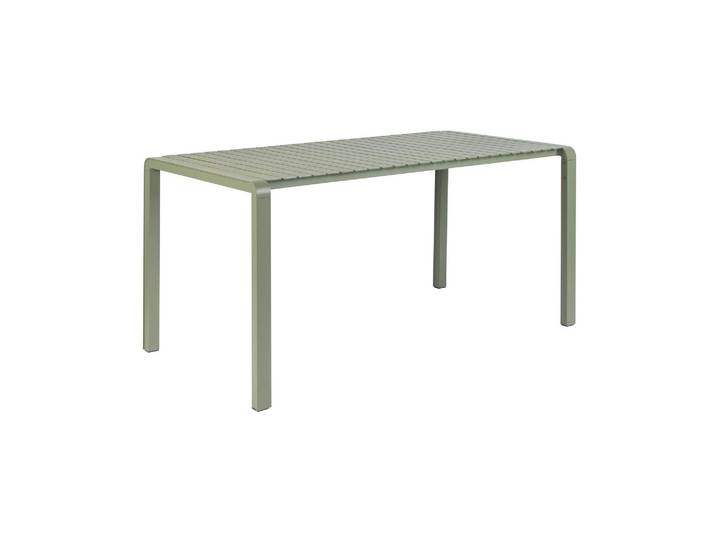 Table de repas en aluminium vert, 3 places, rectangulaire, pour e