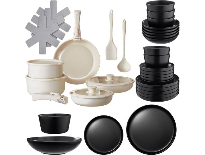 Ensemble de vaisselle pour 6 personnes avec kit de cuisine