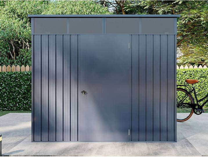 Abri de jardin métal en acier galvanisé - 0,4 mm - gris anthracite 4,6 m² - CLAFTON