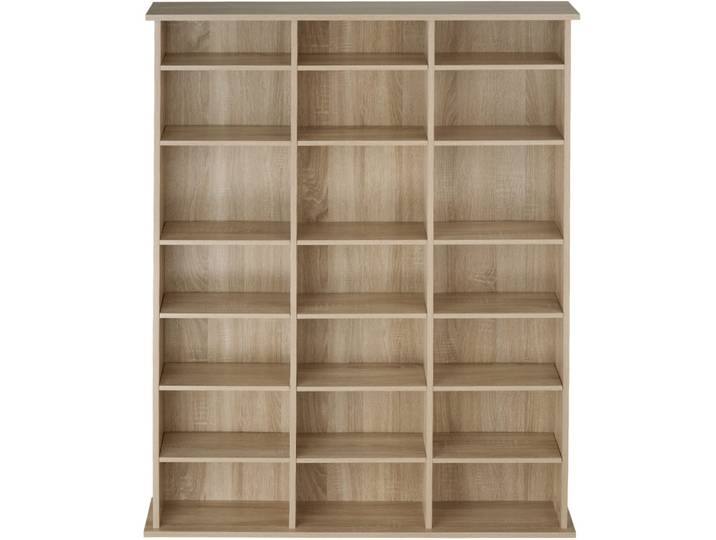 Étagère dvd cd panneau de fibres réglable 105,5x19x136,5cm bois clair