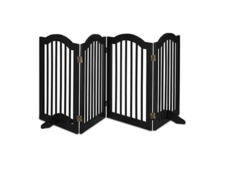 Relaxdays Barrière de Sécurité Non Fixe\, 2 Pieds\, Pliable\, H x L : 70 x 205\,5 cm\, pour Chiens\, Noire