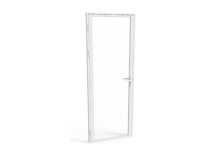 Bloc porte réversible en aluminium et verre trempé - H204 x L93 cm - Blanc - LOXTON