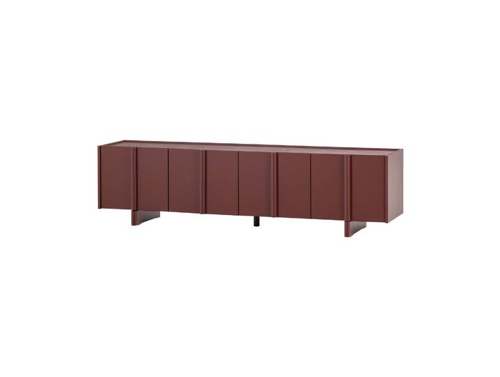 Meuble TV 200 cm en pin bordeaux Basu