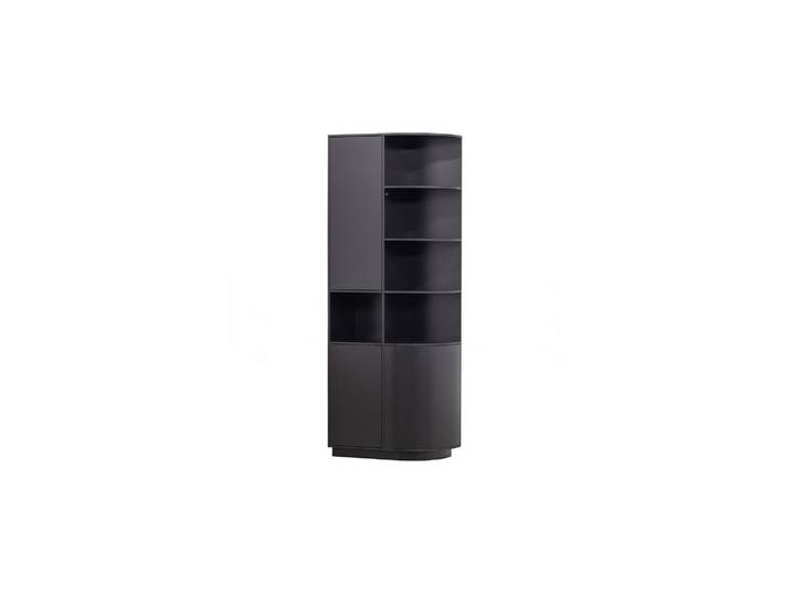 Armoire de rangement ronde droite 78 cm pin noir profond FINCA