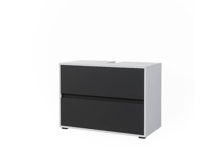 Meuble sous vasque simple avec deux grands tiroirs blanc 80,2x58,2cm