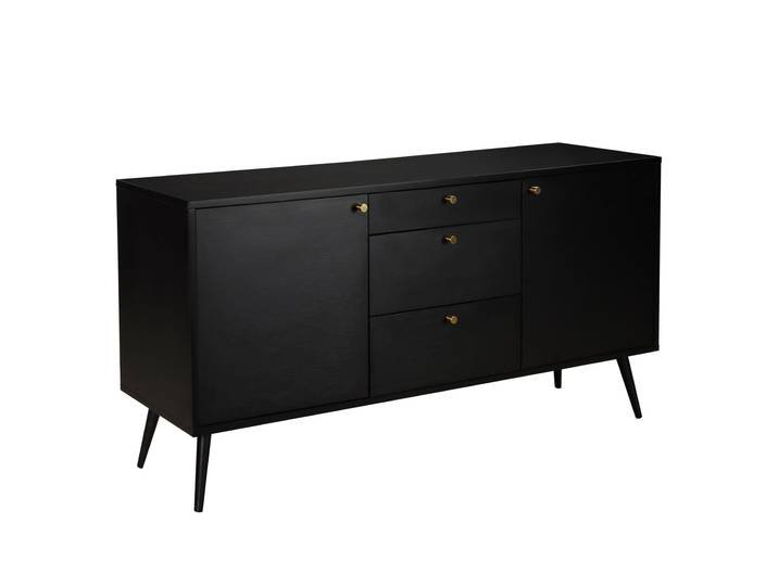 Oviala - Buffet effet bois 2 portes 3 tiroirs 150 cm