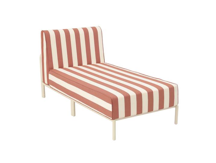 Oviala - Méridienne rayée pour salon de jardin modulable