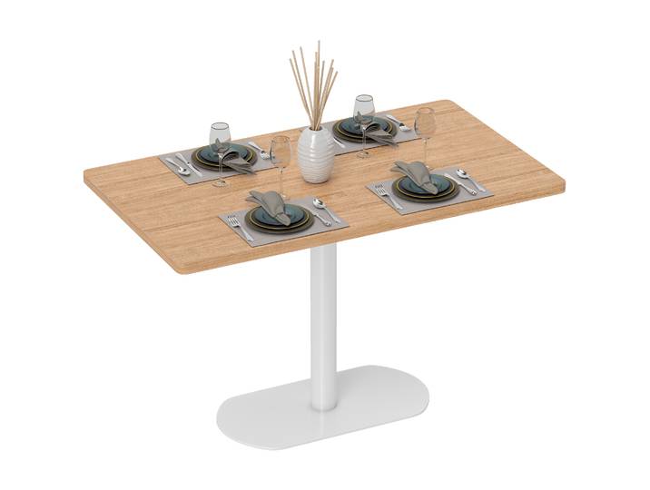 HOMCOM Table à manger rectangulaire pour 6 personnes, 120 x 70 x 75 cm, table de cuisine avec piétement et plateau épais, style