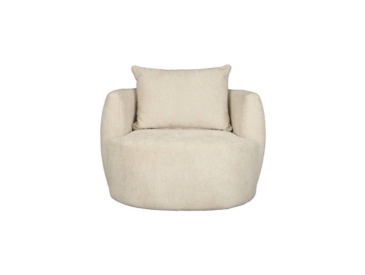 Fauteuil lounge en tissu beige Rocca