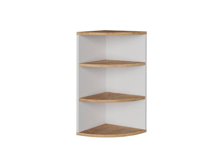 Étagère d’angle Blanche/Chêne doré 30x60 cm