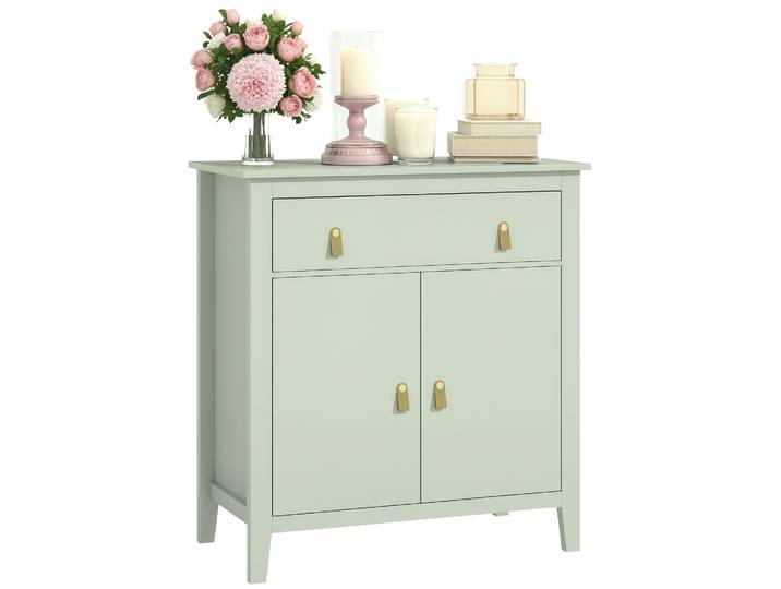 HOMCOM Buffet salon, meuble de rangement avec tiroir, double porte, étagère réglable, poignées en PU, style moderne, buffet sall