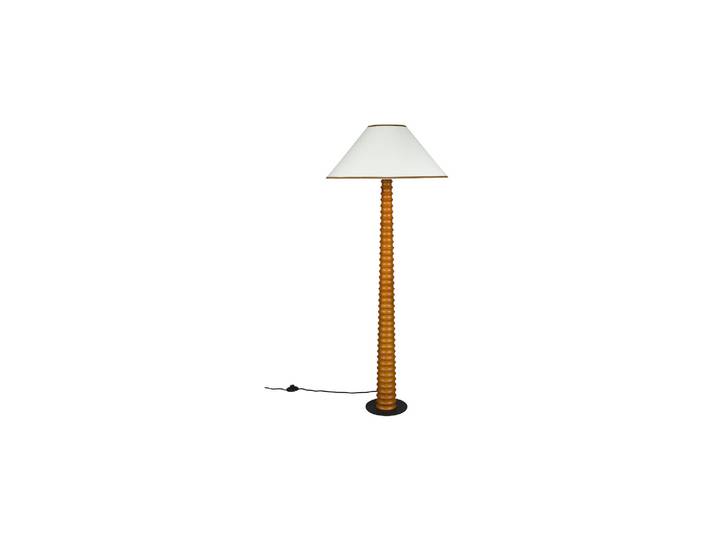 Lampadaire en chêne et lin marron Horace