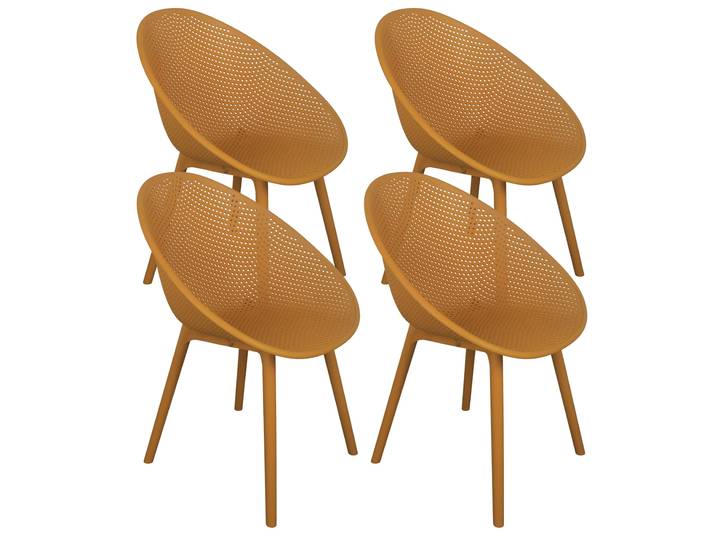 Oviala - Chaises de jardin en plastique ajourées - Lot de 4