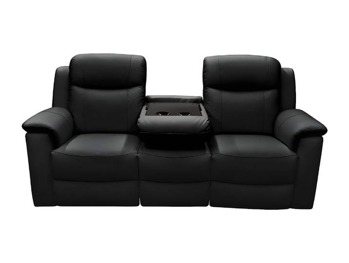 Canapé relaxation cuir 3 places noir