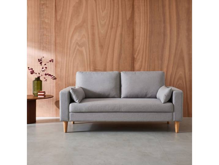 Canapé 3 places en tissu gris clair scandinave