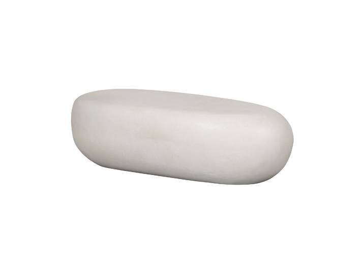 Table basse 28x100x43 cm Aspect béton blanc PEBBLE