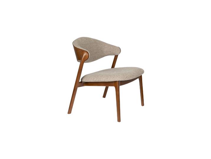 Fauteuil lounge en hêtre finition noyer Babington