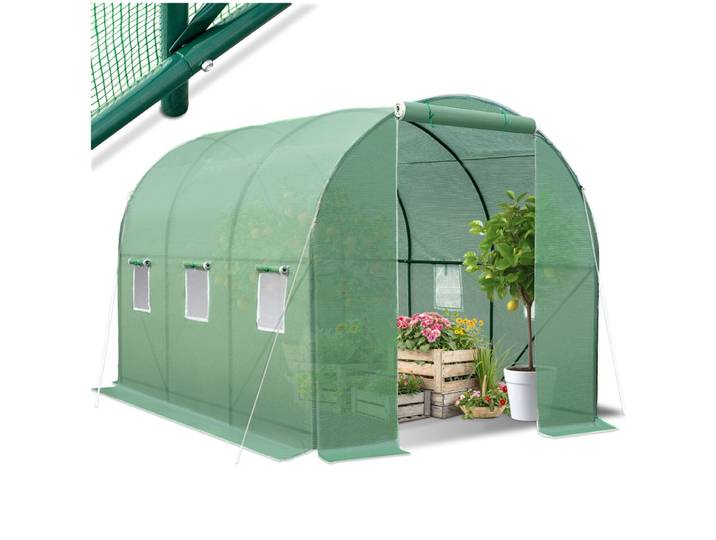 Serre tunnel 7 m² 343x200x200cm - vert