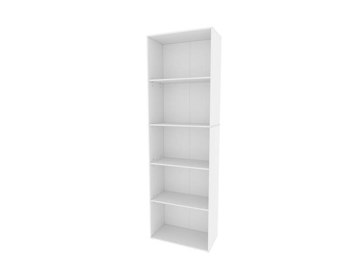 Bibliothèque avec 5 compartiments, blanc 60 x 190cm