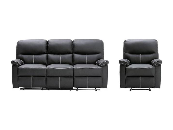 Ensemble canapé fauteuil simili noir