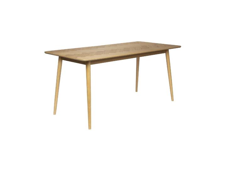 Table de repas en bois beige, 6 places, rectangulaire - White Lab
