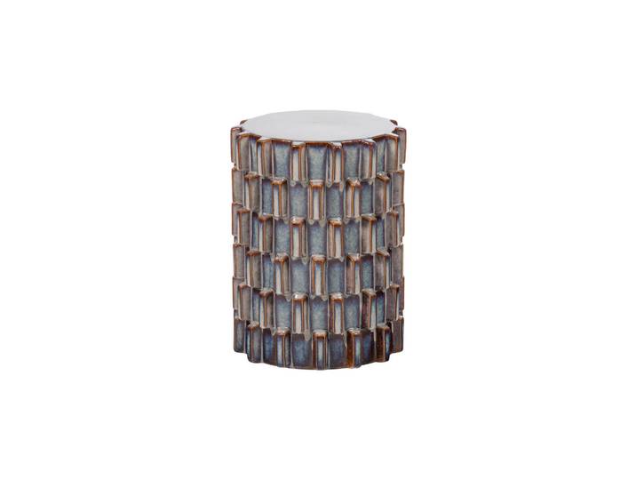 Table d'appoint Ø35x45 cm céramique gris-bleu Axu