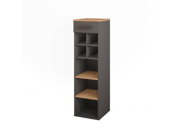 Casier à vin chêne doré/anthracite 30x106cm
