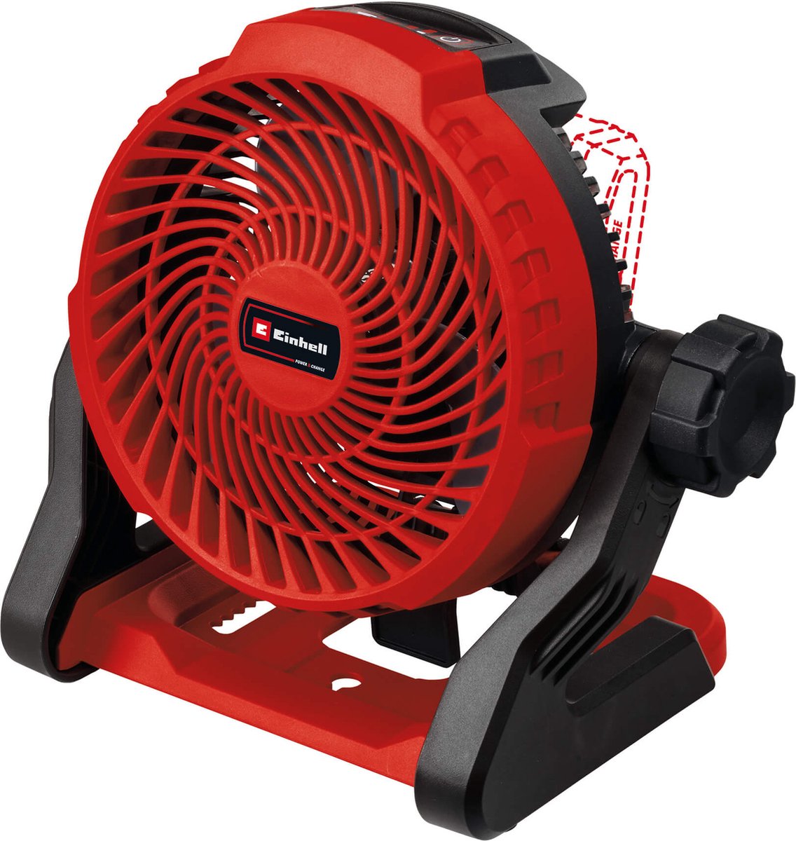 Einhell GE-CF 18/2200 Li Power X-Change Akku-Ventilator Rot Akkubetrieb möglich, Wandmontage möglich
