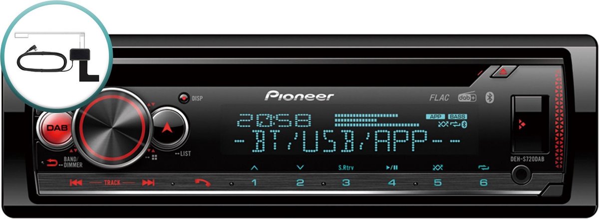 Pioneer DEH-S720DAB Autoradio DAB+ Tuner, Bluetooth®-Freisprecheinrichtung, AppRadio