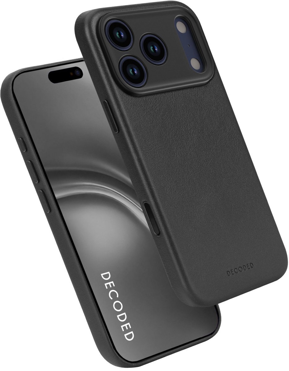 Decoded Leather Backcover iPhone 17 Pro Schwarz D26IPO17PBC1BK