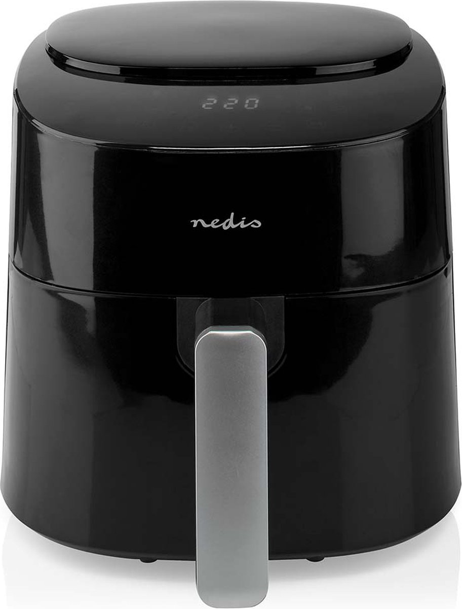 Nedis KAAF160BK Heißluft-Fritteuse 4.2 l 1300 W BPA-frei, Timerfunktion, Überhitzungsschutz, Kontrollleuchte Schwarz
