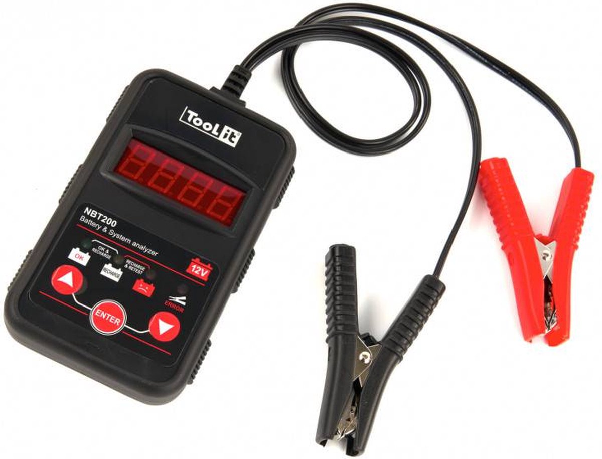 Toolit NBT200 Kfz-Batterietester, Batterieüberwachung Akkutest 50 cm