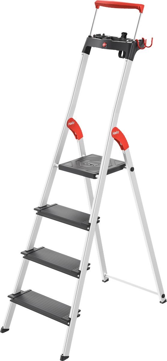 Hailo Stufenleiter L100 Topline Silber 4 Stufen 45 x 85 x 165 cm