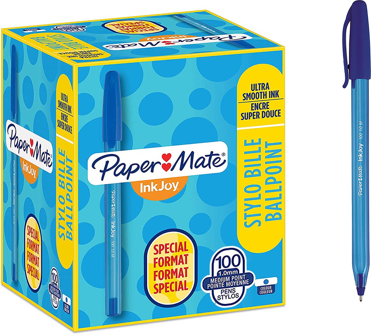 Papermate InkJoy 100 Kugelschreiber Blau Mittel 0.8 mm 100 Stück