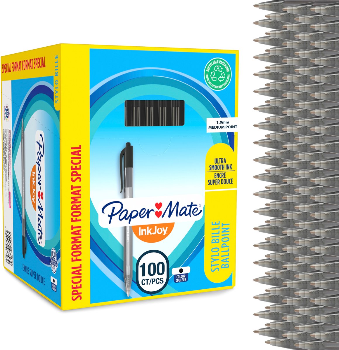 Papermate Kugelschreiber InkJoy 0.3 mm Schwarz 100 Stück