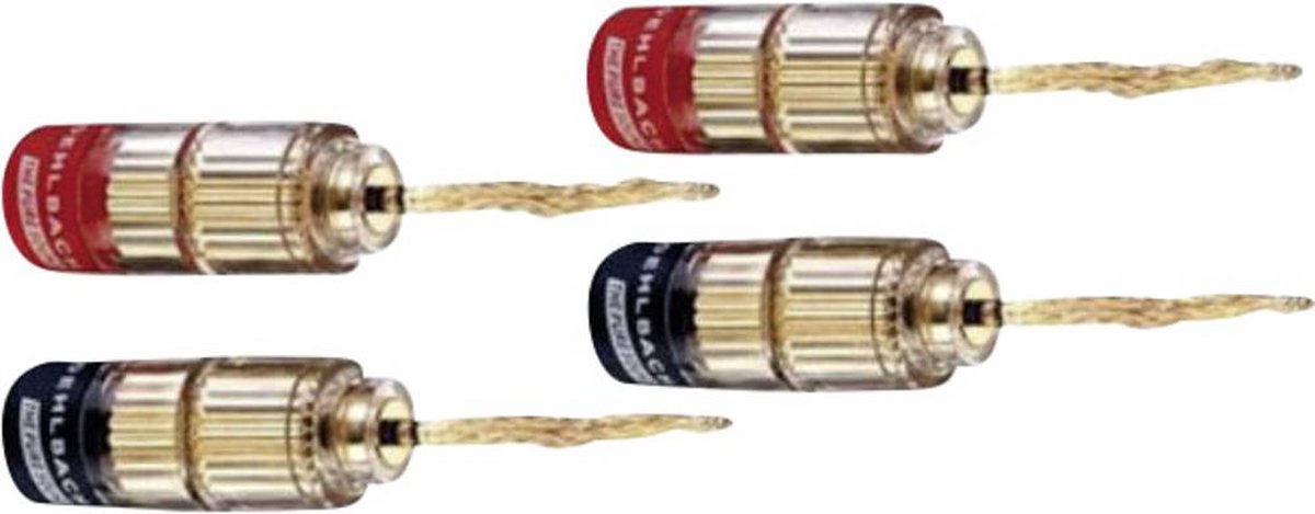 Oehlbach 3022 Lautsprecher-Steckverbinder Stecker, gerade Rot, Schwarz 4 St.