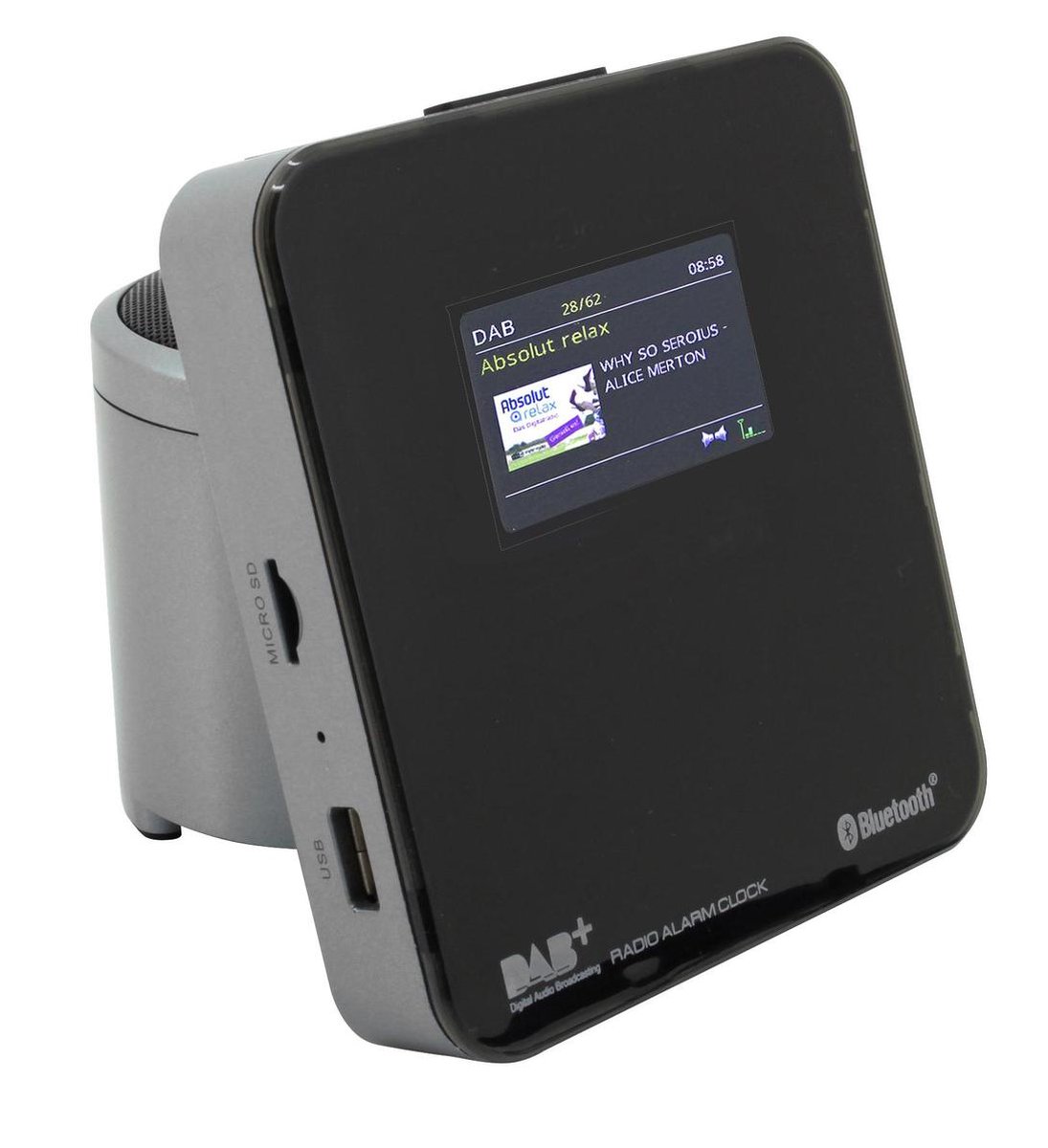 soundmaster UR260SI Radiowecker DAB+, UKW AUX, Bluetooth®, USB Weckfunktion Grau
