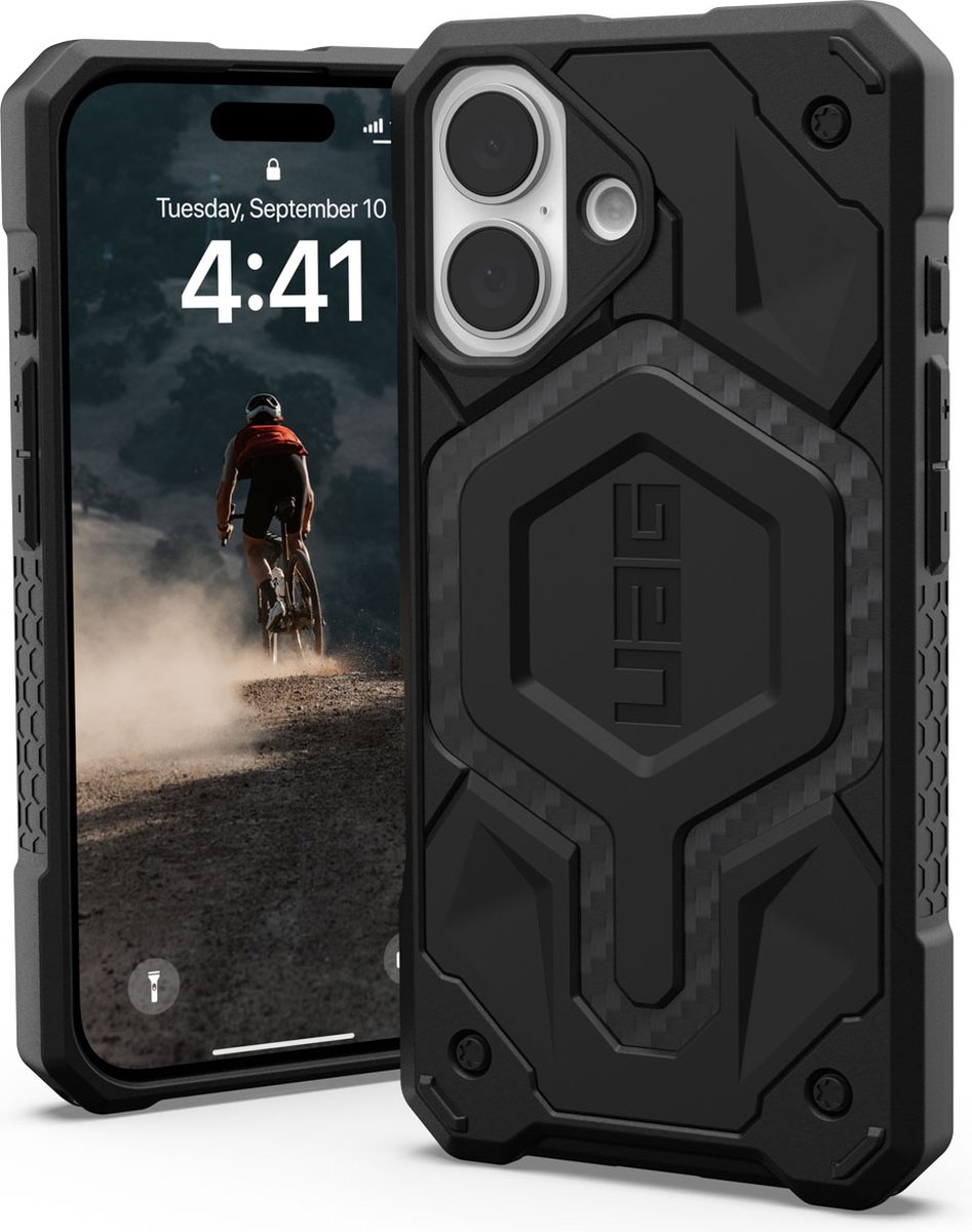 Urban Armor Gear Monarch Case Backcover Apple iPhone 16 Carbon Induktives Laden 114462114242