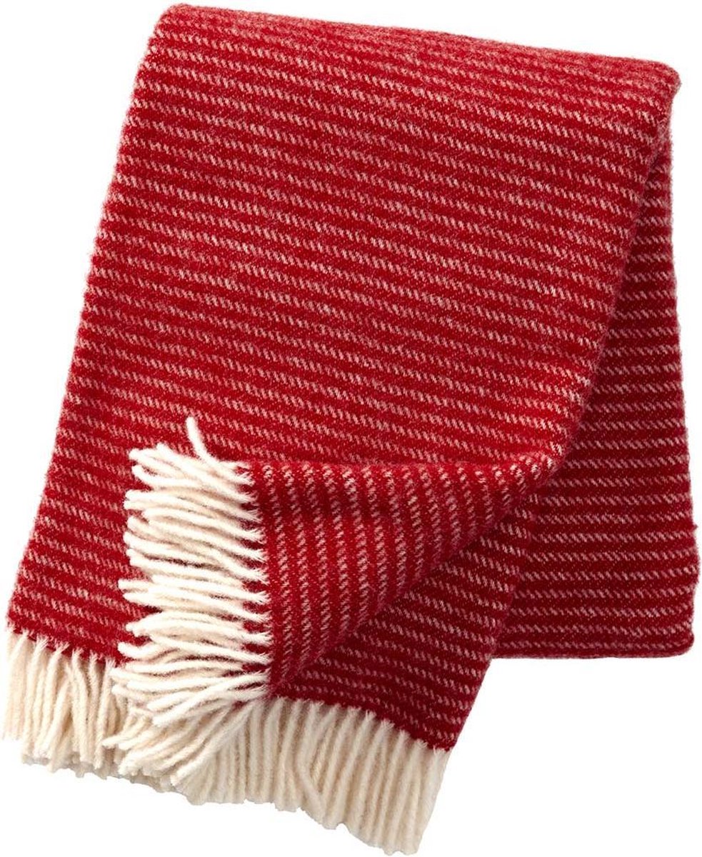 Klippan Yllefabrik Plaid en laine Ralph rouge