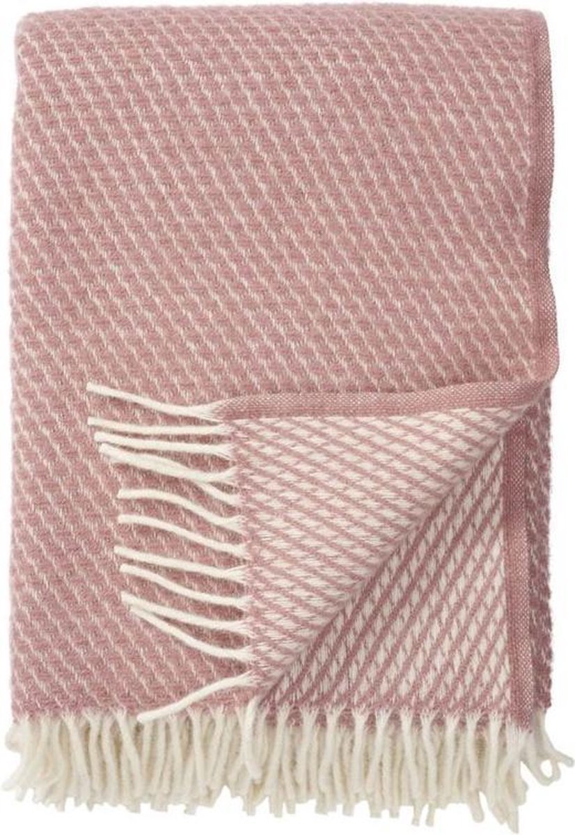 Klippan Yllefabrik Plaid en laine Velvet rose