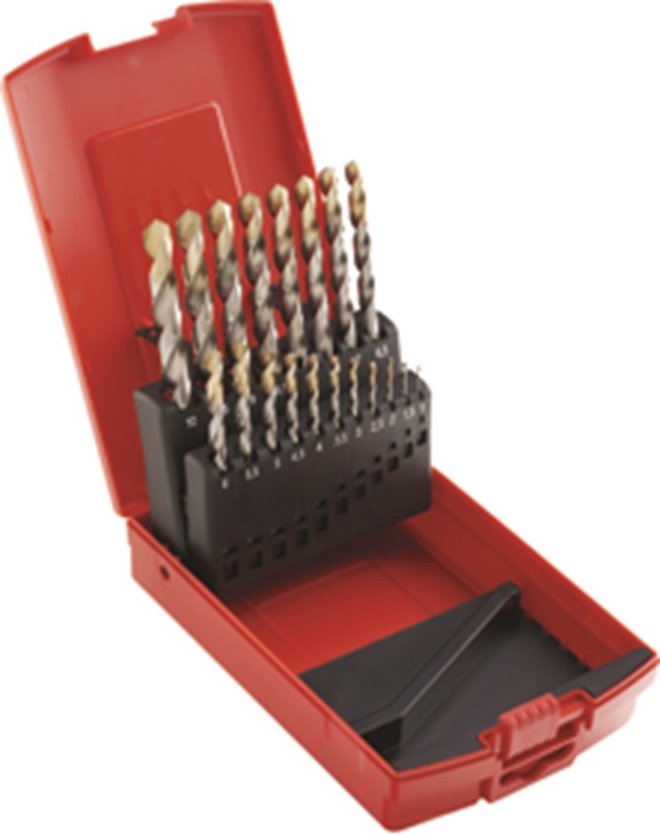 Dormer A095 No 201 19 Piece HSS TiN Coated 1mm-10mm By 0.5mm Drill Set