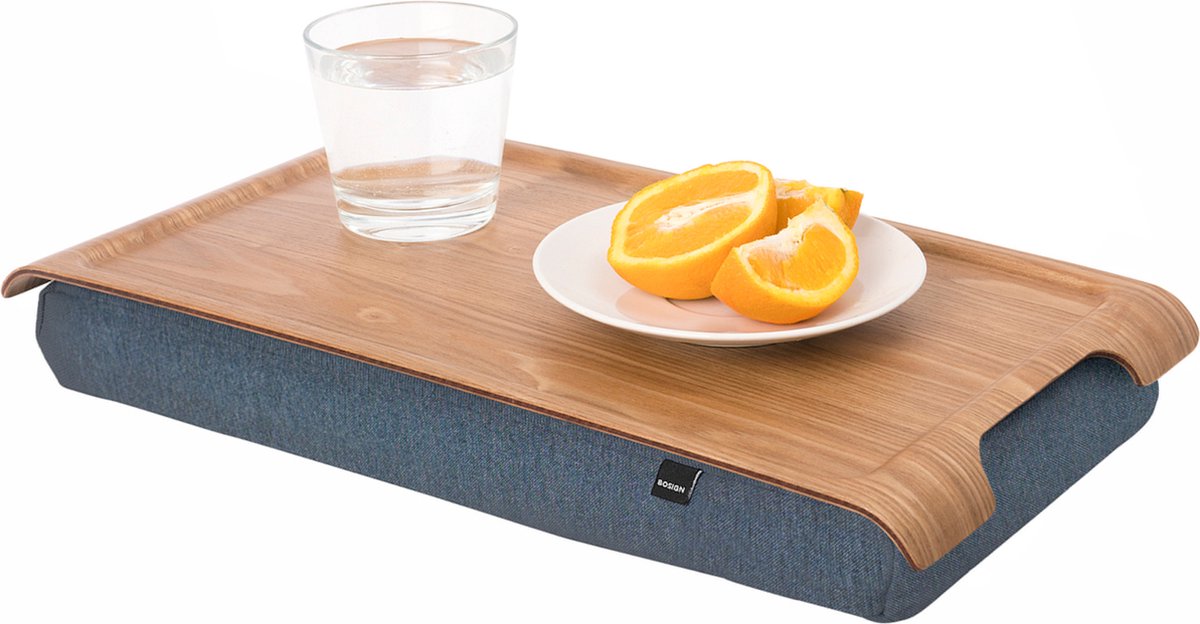 Bosign Bandeja para portátil mini Madera de sauce-sal y pimienta gris