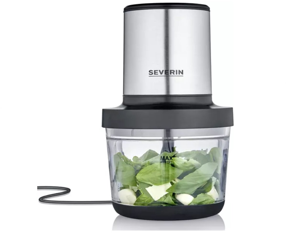 Severin KM 3867 Zerkleinerer 400 W Schwarz (matt), Edelstahl (gebürstet), Glas