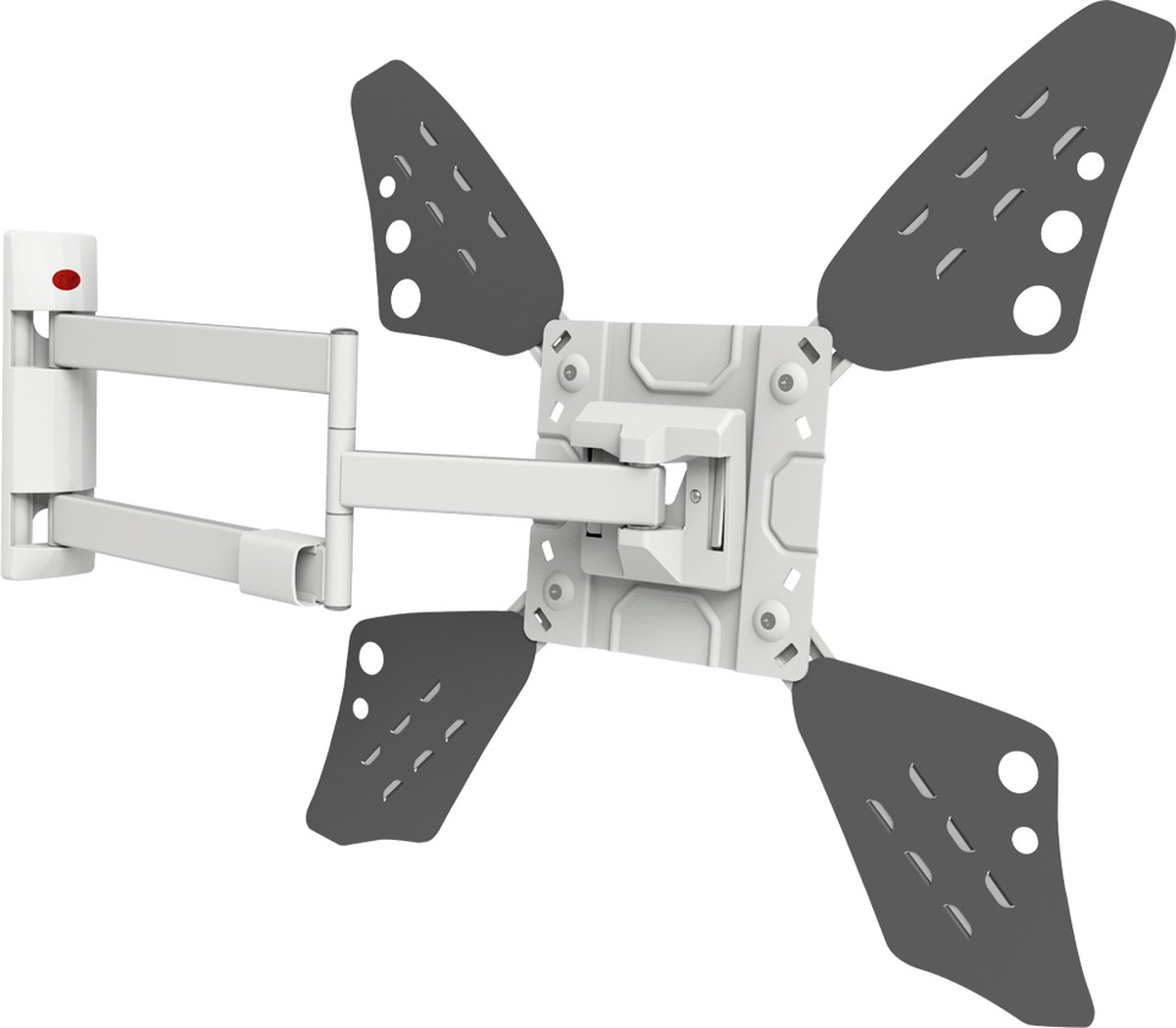 Barkan 3400LW bracket - full-motion - for TV - white metallic black - Max 40 kg - recommended for 70"