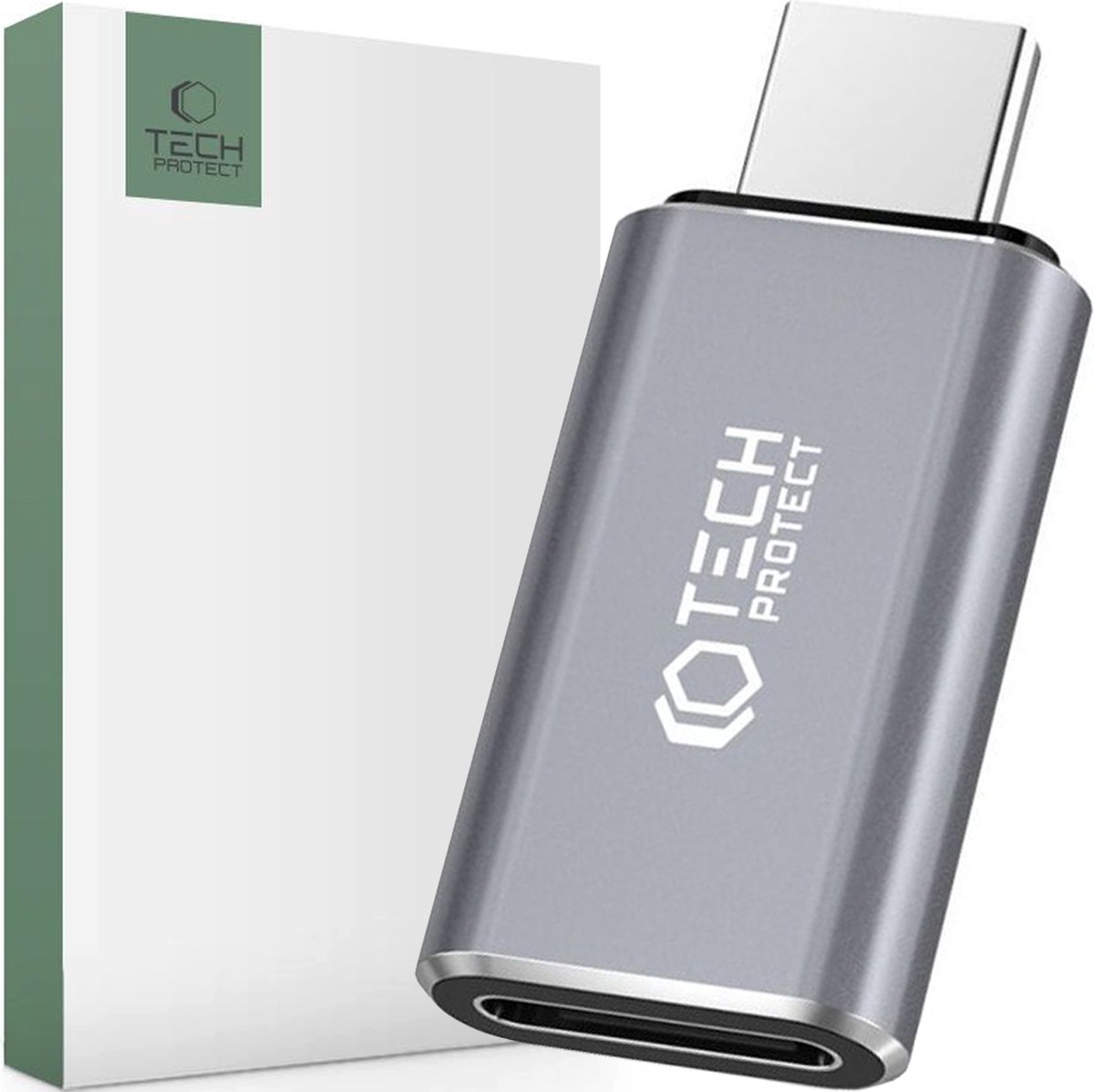 Tech-Protect UltraBoost USB-C (Male) / Lightning (Female) Adapter - Grey USB hub - USB 3.0 - 1 port - Grå