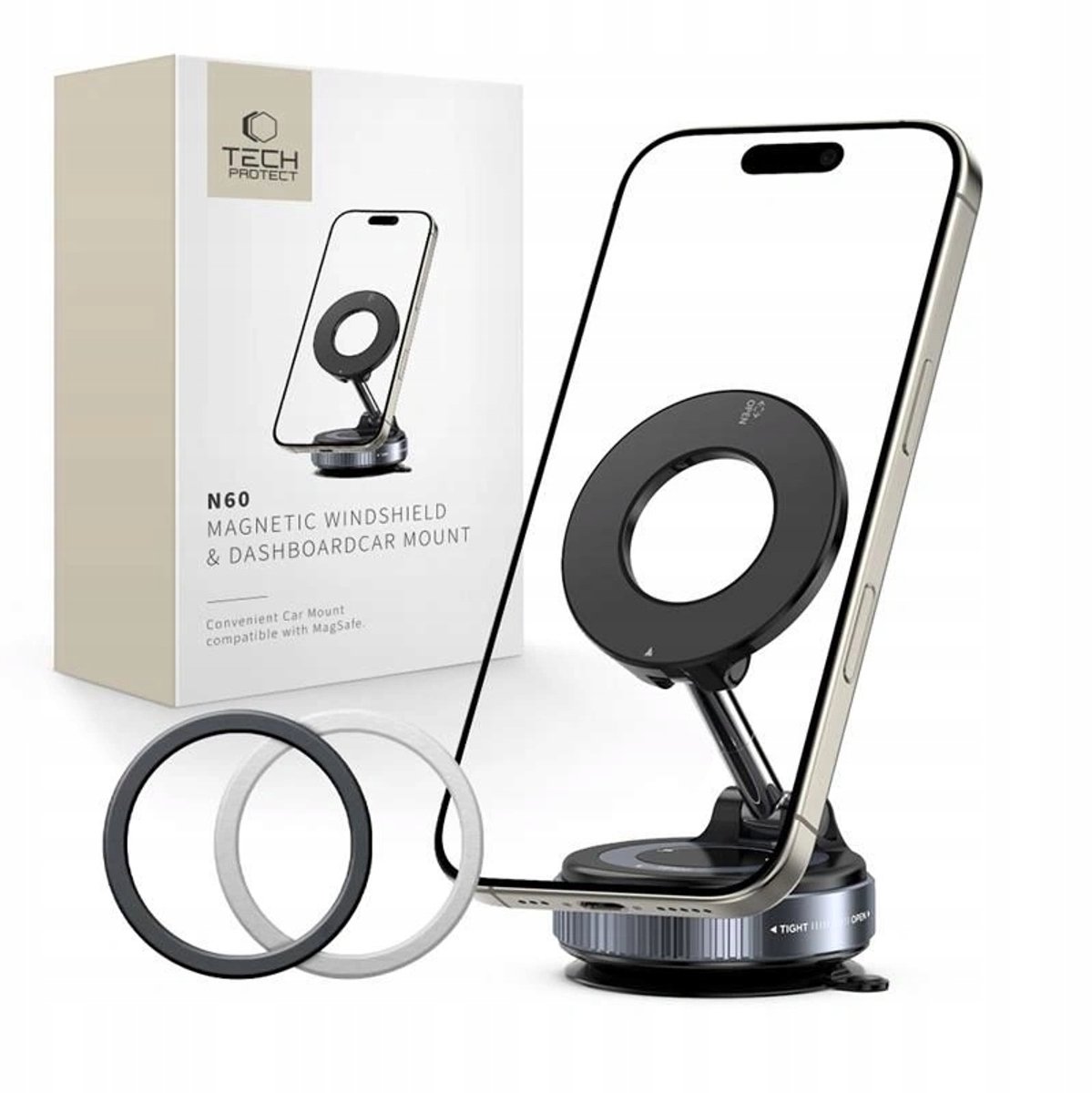 Tech-Protect N60 MagSafe Magnetic Mount - Black