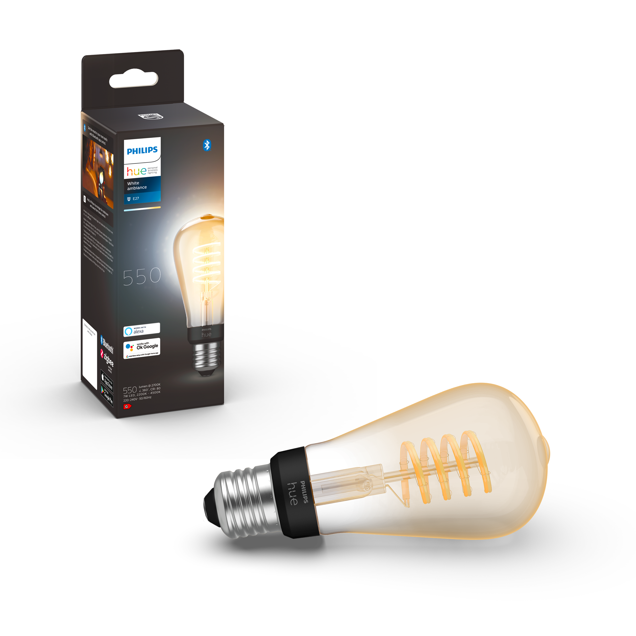 Philips Hue - E27 Filament ST64 - Weiß Ambiance